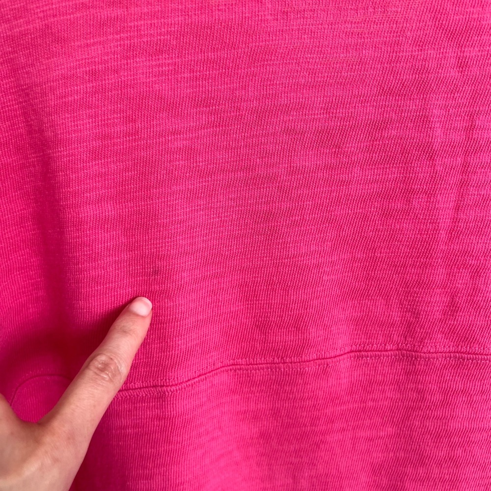 Faherty 100% Organic Cotton Hot Pink Sunwashed Slub Varsity V Neck Tee SZ XL - Picture 9 of 12